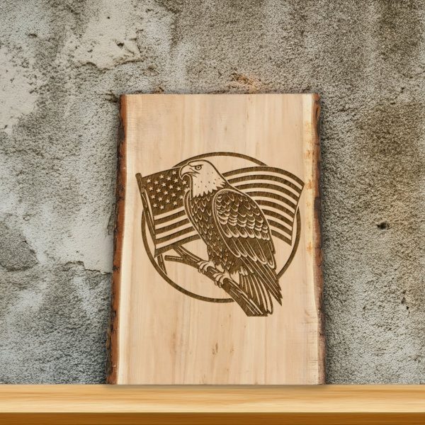 Bald Eagle With Flag SVG Design For Laser & Cutting Machines - Image 6