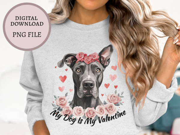 My Dog Is My Valentine Sublimation Design PNG