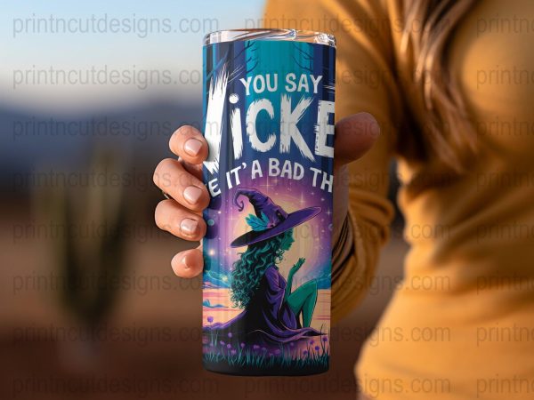 Wicked Design with Forest and Birds 20oz Skinny Sublimation Tumbler Wrap - Image 2