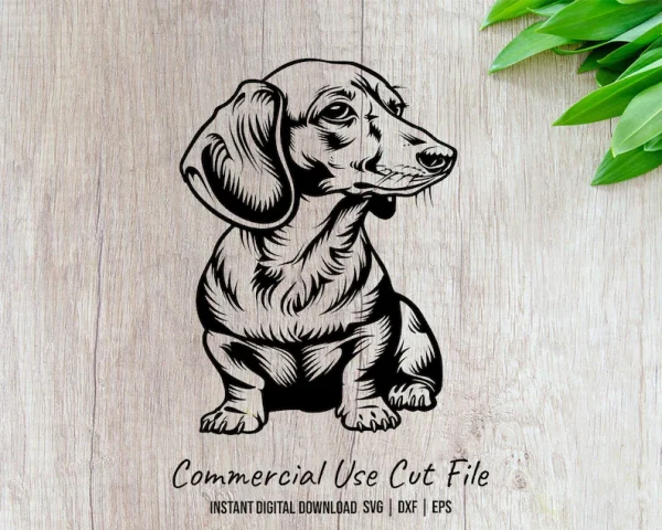 Cute Dachshund Puppy Illustration SVG Design Element