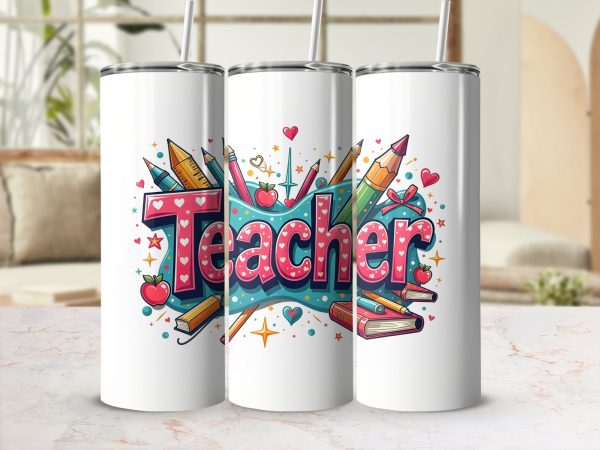 Teacher 20oz Skinny Tumbler Wrap - Image 2