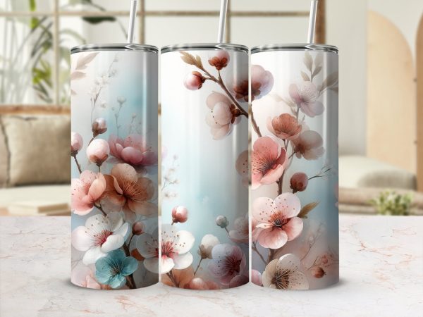 Beautiful Vintage Floral Pattern 20oz Sublimation Tumbler Wrap - Image 2