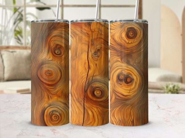 Unique Wood Grain Design for 20oz Sublimation Tumbler Wrap - Image 2