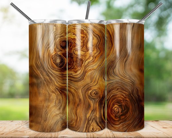 Abstract Swirled Wooden Texture Effect 20oz Sublimation Tumbler Wrap