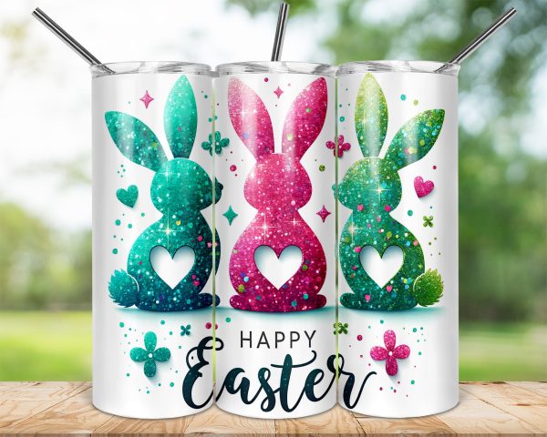 Happy Easter Bunny Heart 20oz Sublimation Tumbler Wrap