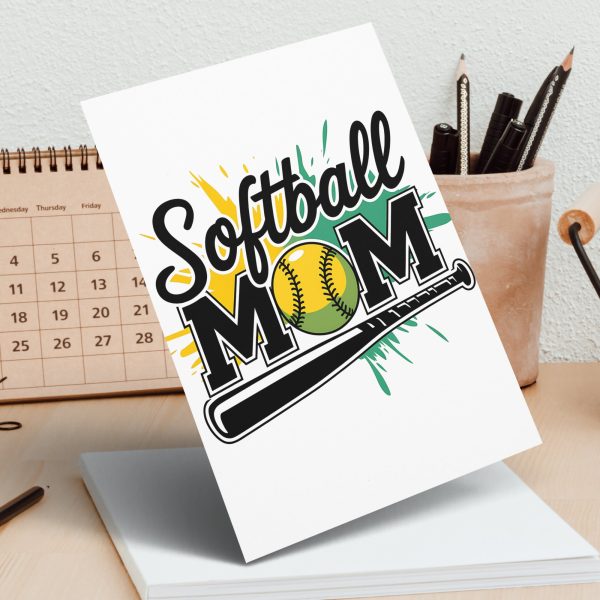 Softball Mom 300 DPI Transparent PNG Design for TShirts Decals Mugs Softball Accessories Vibrant Colors Splash Effect - Image 3