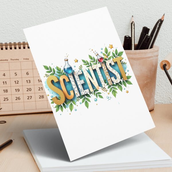 Scientist Decorative Art Illustration 300DPI Tansparent PNG Sublimation Design - Image 3