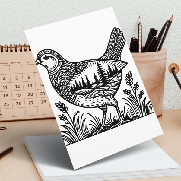 Detailed Bird with Forest Scene SVG Design Element File - Image 6