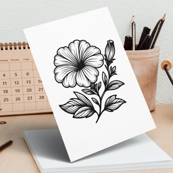 Intricate Flower Sketch for Art Projects SVG File Design Element - Image 4