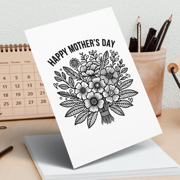 Happy Mother's Day Floral Bouquet SVG File Design Element - Image 4