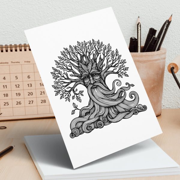 Tree with Intricate Leaves and Swirling Roots SVG File Design Element - Image 4