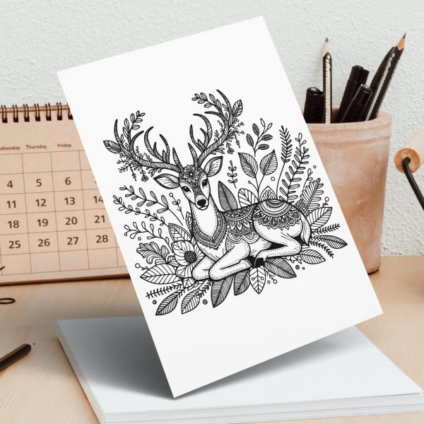 Intricate Floral Deer Illustration SVG File Design Element - Image 4