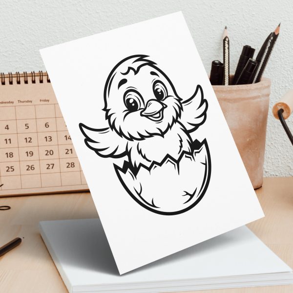 Adorable Baby Chick Hatching Illustration SVG File Design Element - Image 7