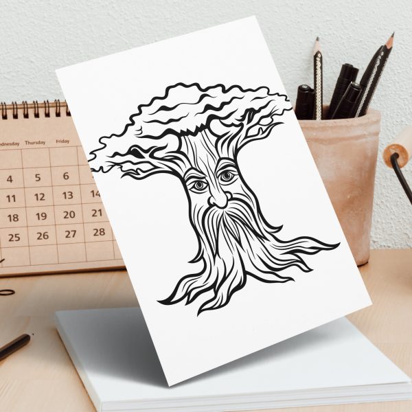 Majestic Old Tree Face Illustration SVG File Design Element - Image 7