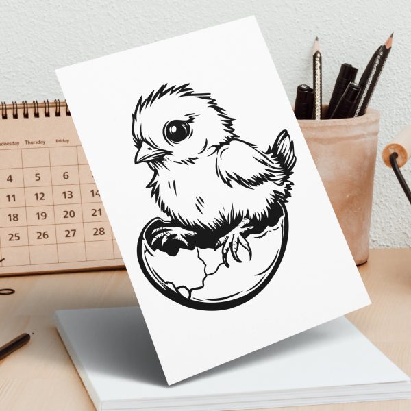 Adorable Baby Chick Hatching SVG File Design Element - Image 7