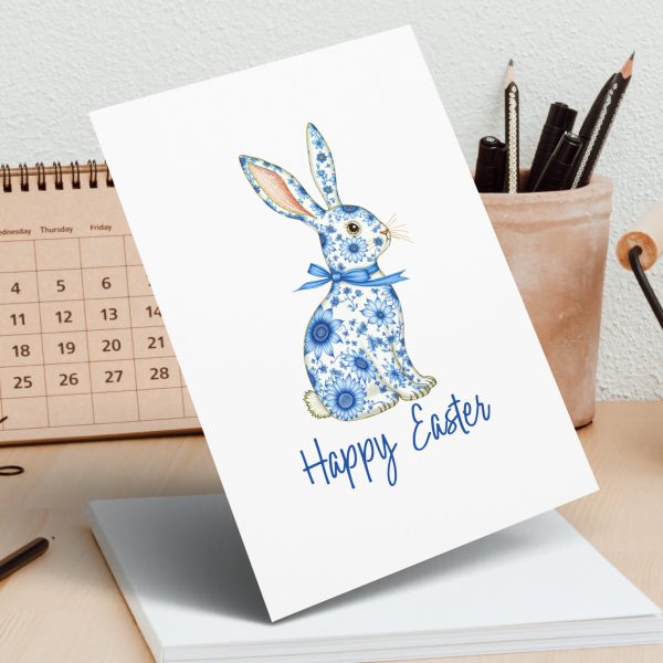 Happy Easter Bunny 300 DPI Sublimation PNG Transparent Background Spring Floral Rabbit Design Easter Decoration Clipart - Image 5