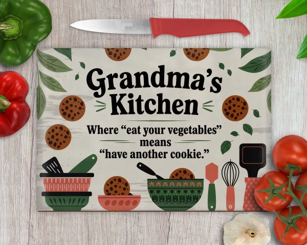 Grandma's Kitchen Cutting Board Sublimation Design PNG