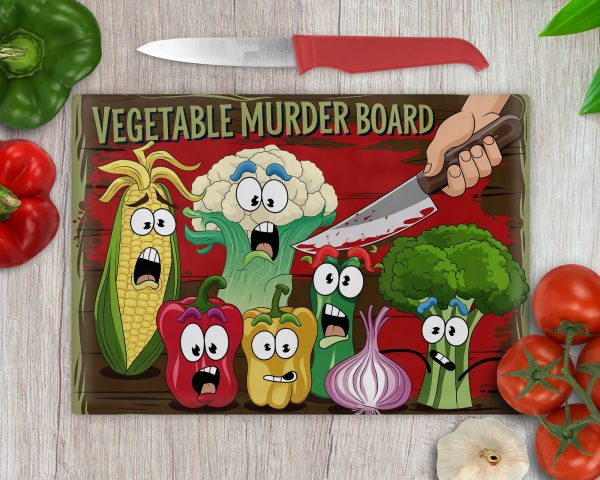 Vegetable Murder Board Cutting Board Sublimation Design PNG