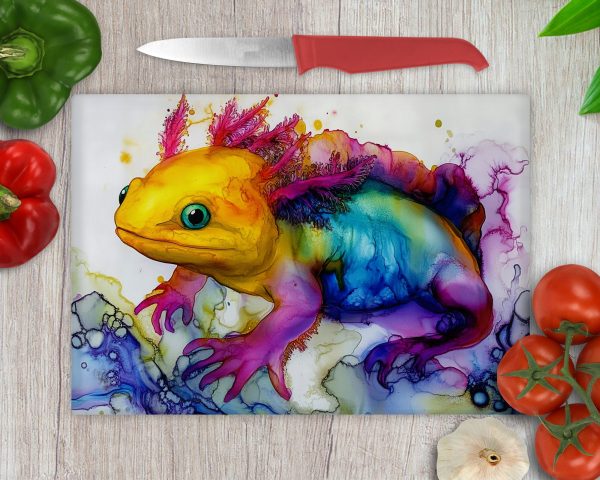 Watercolor Axolotl Artwork for Cutting Board Sublimation PNG Design - Image 2