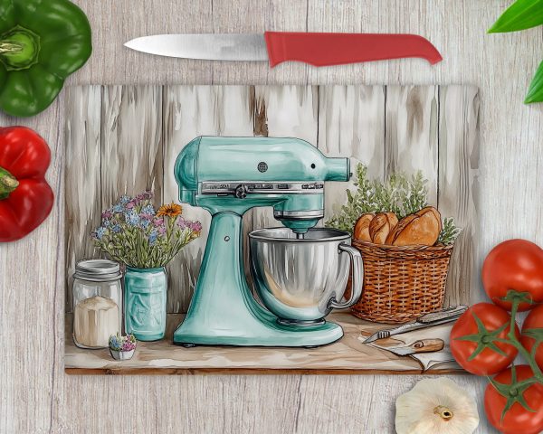 Retro Kitchen Mixer and Bread Cutting Board Sublimation PNG Design - Image 2