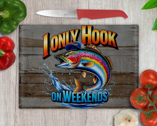 Fishing Quote Glass Cutting Board Sublimation Design - Image 2