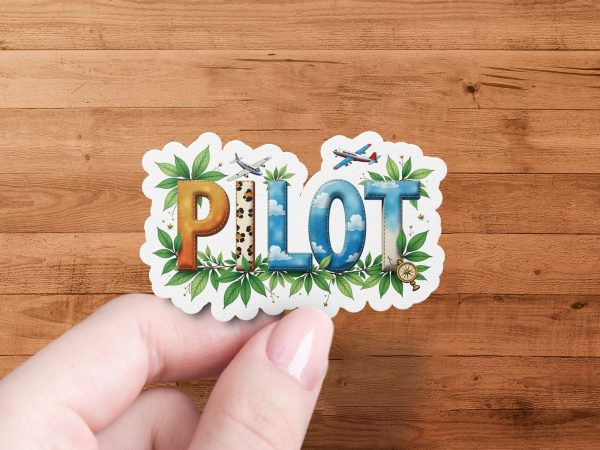 Whimsical Pilot Letters Aviation Art 300DPI Tansparent PNG Sublimation Design - Image 4