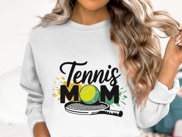 Tennis Mom Design, Tennis Mom PNG, Tennis Racket and Ball, 300 DPI PNG, Sports Mom png, Tennis Mom Clipart, Instant Download