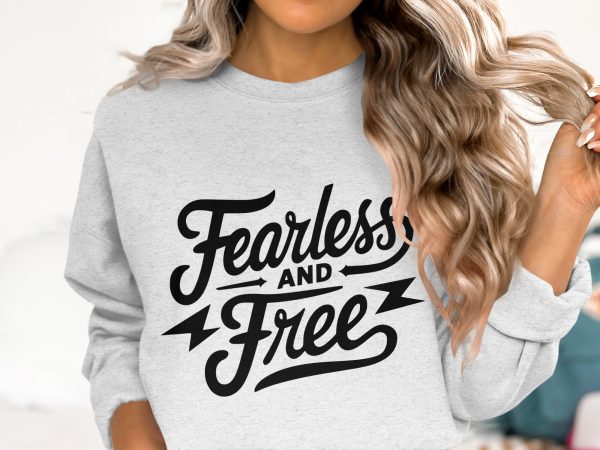 Fearless and Free Motivational SVG Design Element - Image 3