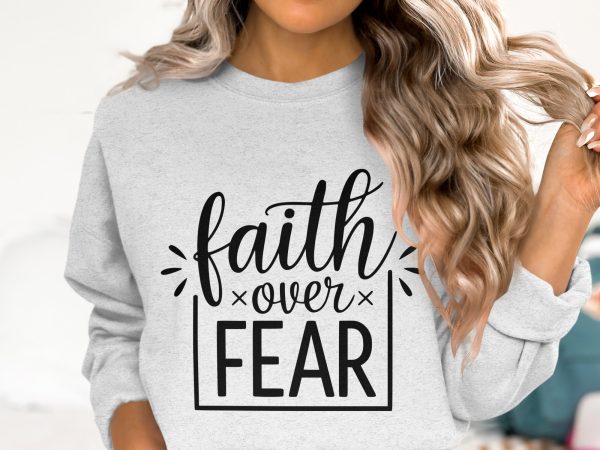 Faith Over Fear Inspirational Quote SVG Design Element - Image 3