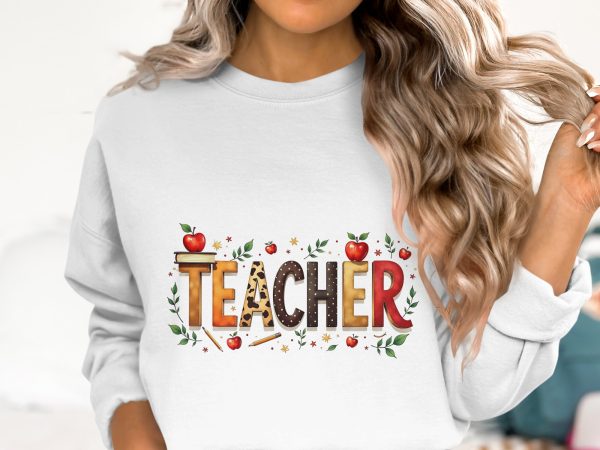 Teacher Design Natural Elements 300DPI Transparent PNG Sublimation Design