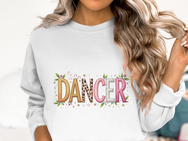 Dancer Typography Artwork 300DPI Tansparent PNG Sublimation Design