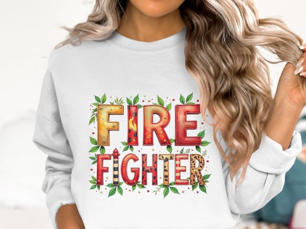 Firefighter Themed 300DPI Tansparent PNG Sublimation Design