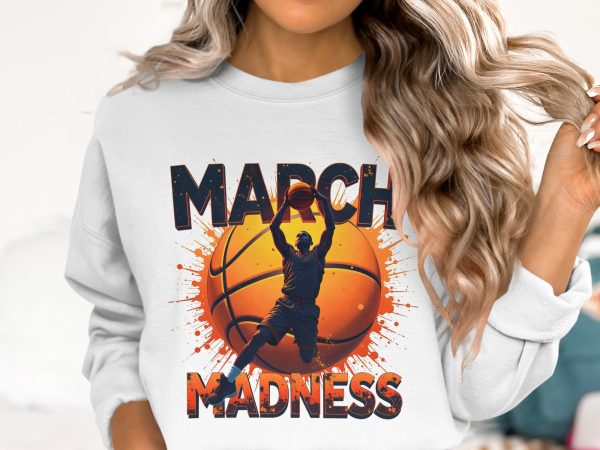 March Madness Basketball Dunk 300DPI Tansparent PNG Sublimation Design