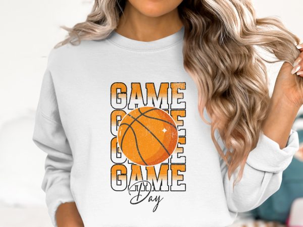 Game Day Basketball 300 DPI Transparent PNG Sublimation Design