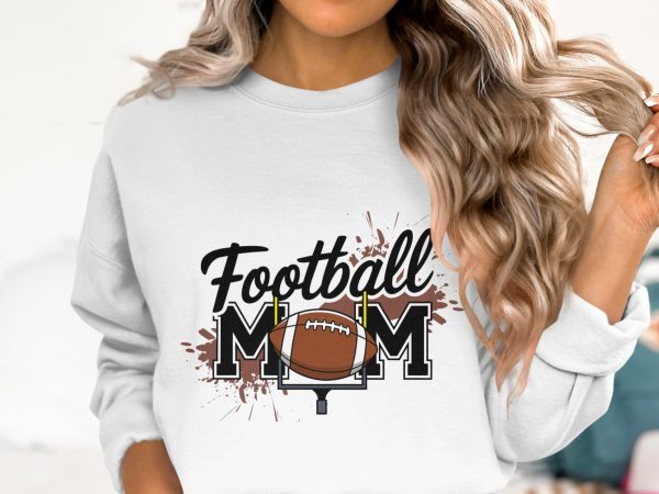 Football Mom Clipart, Football PNG Design, 300 DPI Transparent Background, Football Mom Sublimation, Sports Mom Graphic