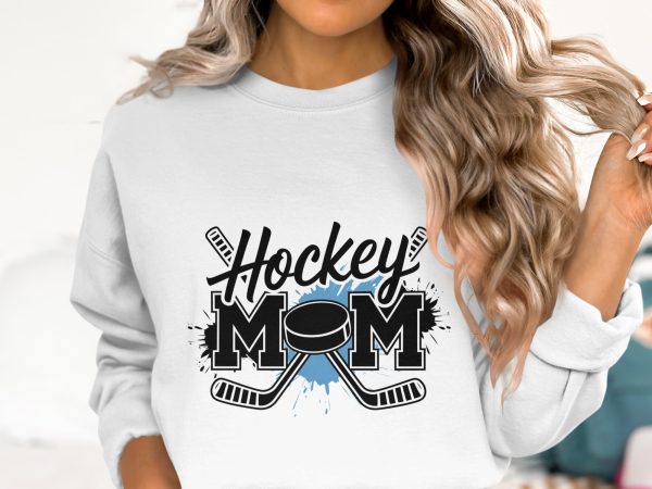 Hockey Mom 300 DPI Transparent PNG Design, Ice Hockey Mom Digital Download, Sports Mom Clipart for Shirts, Totes, Decals