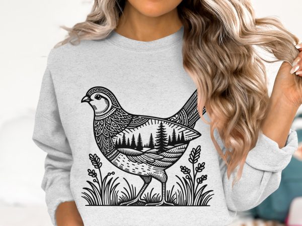 Detailed Bird with Forest Scene SVG Design Element File - Image 2