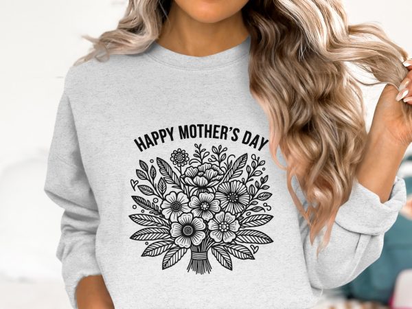 Happy Mother's Day Floral Bouquet SVG File Design Element - Image 2