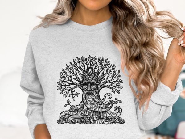 Tree with Intricate Leaves and Swirling Roots SVG File Design Element - Image 2