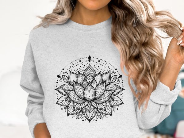 Lotus Flower Mandala SVG File Design Element - Image 2