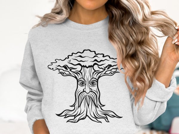 Majestic Old Tree Face Illustration SVG File Design Element - Image 3