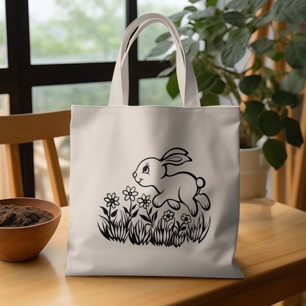 Cute Bunny Hopping with Flowers SVG Design Element File - Image 4