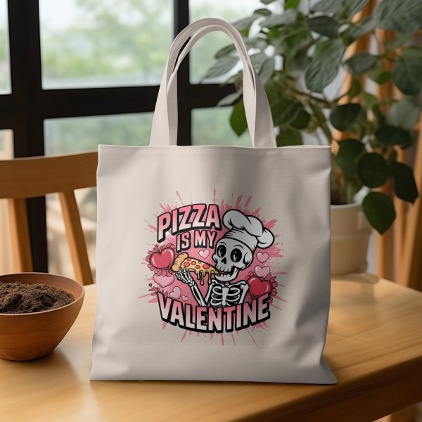 Pizza Is My Valentine Skeleton Sublimation Design 300 dpi PNG - Image 3