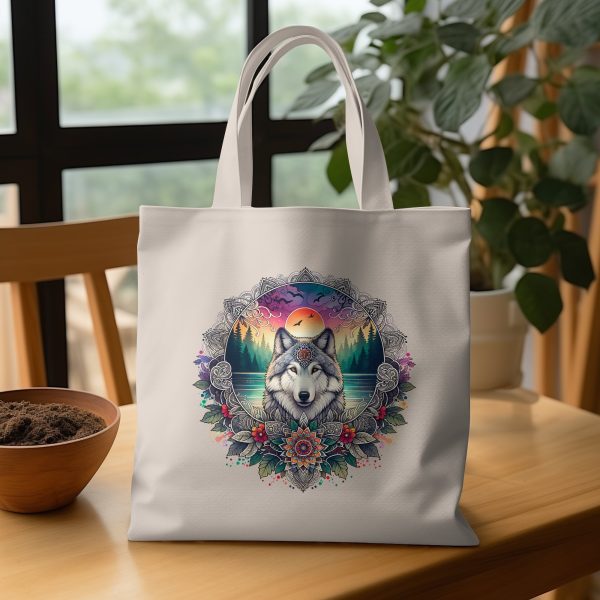 Detailed Wolf and Nature Mandala Sublimation Design 300 dpi PNG - Image 3