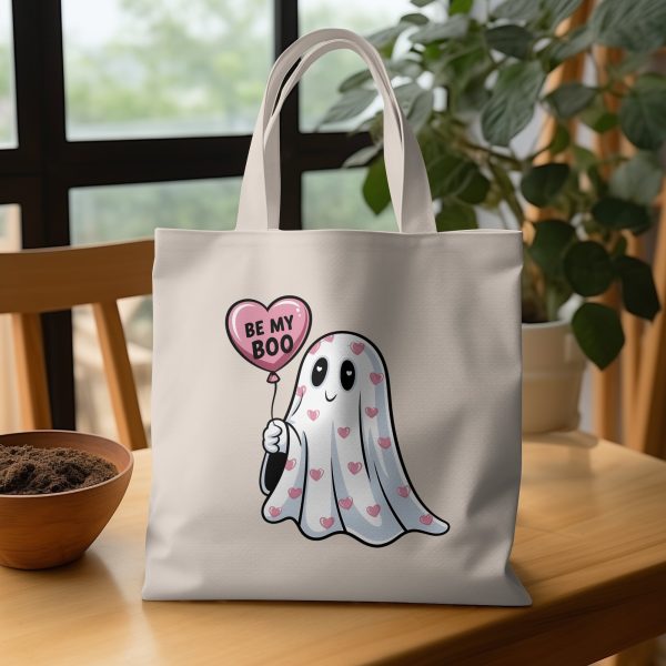 Cute Ghost with Balloon Be My Boo Sublimation Design 300 dpi PNG - Image 3