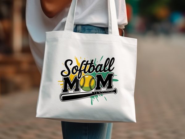 Softball Mom 300 DPI Transparent PNG Design for TShirts Decals Mugs Softball Accessories Vibrant Colors Splash Effect - Image 2