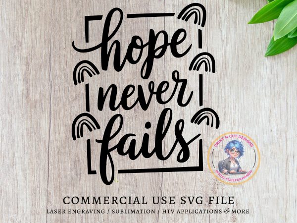 Hope Never Fails Calligraphy SVG Design Element