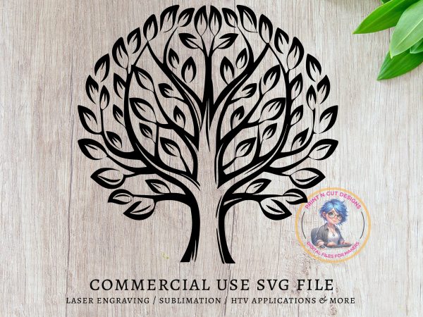 Intricate Tree of Life with Detailed Branches SVG Design Element File