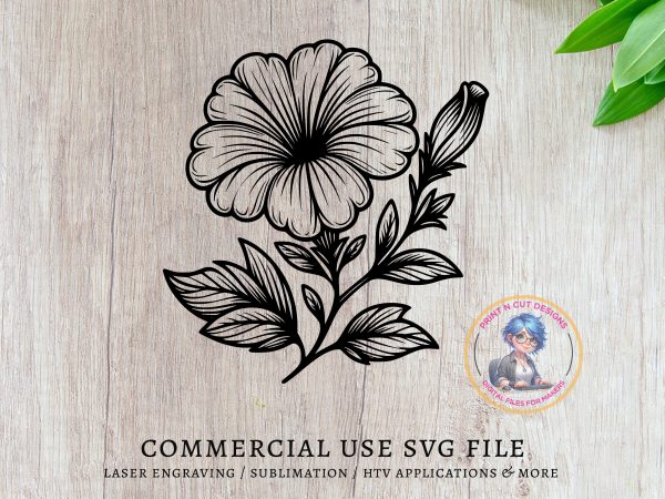 Intricate Flower Sketch for Art Projects SVG File Design Element