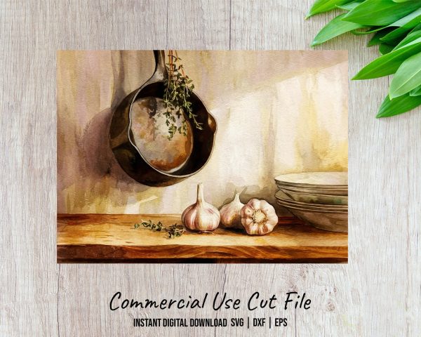 Vintage Style Kitchen Art Glass Cutting Board Sublimation Design - Image 2